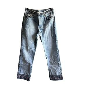 Vintage Express Bleus Denim Jeans with Embroidered Detail